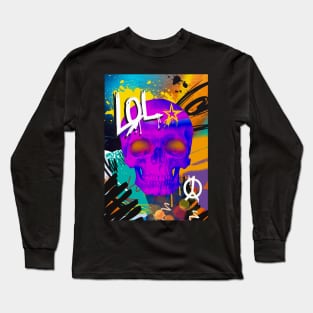 LOL, Skull Graffiti Long Sleeve T-Shirt